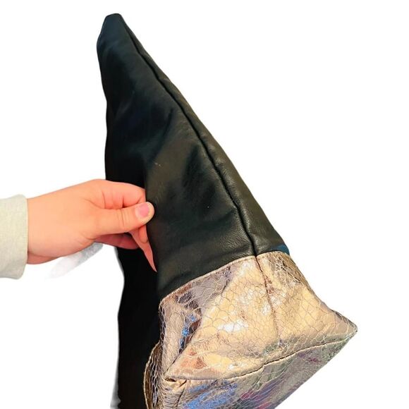 Jimmy Choo Parfums Shopper Tote Bag Black Vegan Faux Leather Snake Metallic Used - Picture 4 of 9